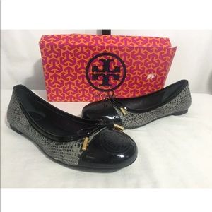 TORY BURCH VERBENA SNAKE PRINT BALLET FLATS